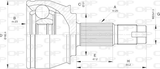 Open Parts CVJ5532.10 - Каре комплект, полуоска vvparts.bg