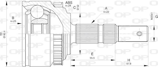 Open Parts CVJ5526.10 - Каре комплект, полуоска vvparts.bg