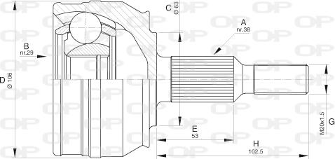 Open Parts CVJ5579.10 - Каре комплект, полуоска vvparts.bg