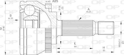 Open Parts CVJ5572.10 - Каре комплект, полуоска vvparts.bg