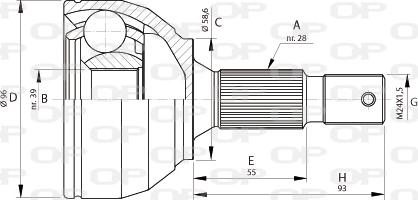 Open Parts CVJ5695.10 - Каре комплект, полуоска vvparts.bg