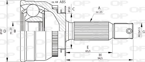 Open Parts CVJ5691.10 - Каре комплект, полуоска vvparts.bg