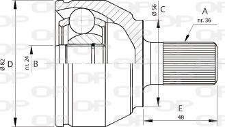 Open Parts CVJ5698.10 - Каре комплект, полуоска vvparts.bg