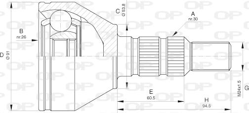 Open Parts CVJ5641.10 - Каре комплект, полуоска vvparts.bg