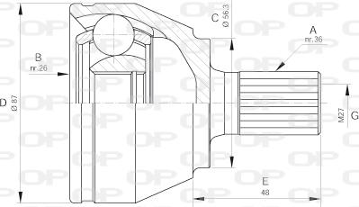 Open Parts CVJ5643.10 - Каре комплект, полуоска vvparts.bg