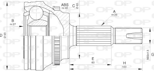 Open Parts CVJ5659.10 - Каре комплект, полуоска vvparts.bg