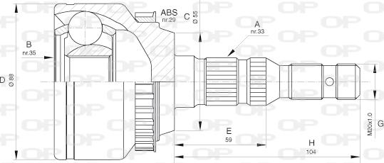 Open Parts CVJ5655.10 - Каре комплект, полуоска vvparts.bg