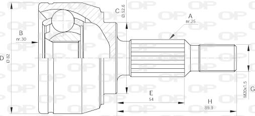 Open Parts CVJ5650.10 - Каре комплект, полуоска vvparts.bg