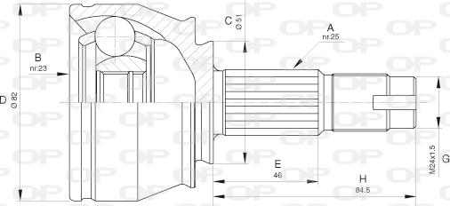 Open Parts CVJ5651.10 - Каре комплект, полуоска vvparts.bg