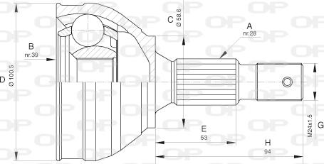 Open Parts CVJ5653.10 - Каре комплект, полуоска vvparts.bg