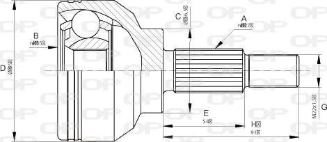 Open Parts CVJ5663.10 - Каре комплект, полуоска vvparts.bg