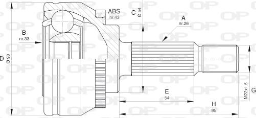 Open Parts CVJ5600.10 - Каре комплект, полуоска vvparts.bg