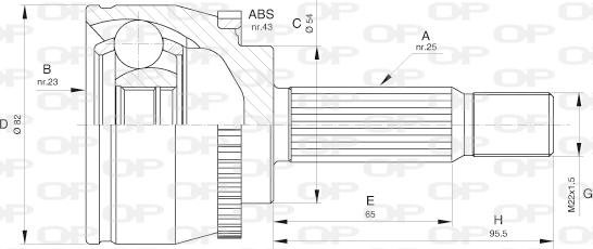 Open Parts CVJ5601.10 - Каре комплект, полуоска vvparts.bg