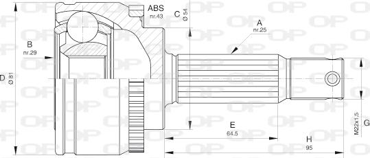 Open Parts CVJ5607.10 - Каре комплект, полуоска vvparts.bg