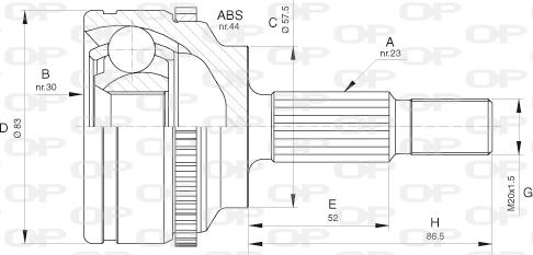 Open Parts CVJ5619.10 - Каре комплект, полуоска vvparts.bg