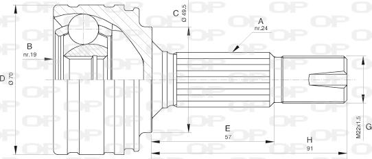 Open Parts CVJ5616.10 - Каре комплект, полуоска vvparts.bg