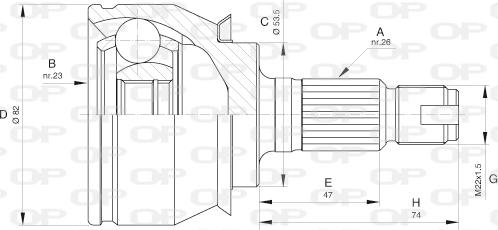 Open Parts CVJ5610.10 - Каре комплект, полуоска vvparts.bg