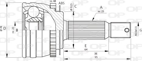 Open Parts CVJ5689.10 - Каре комплект, полуоска vvparts.bg