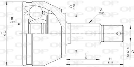 Open Parts CVJ5638.10 - Каре комплект, полуоска vvparts.bg