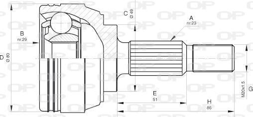 Open Parts CVJ5633.10 - Каре комплект, полуоска vvparts.bg