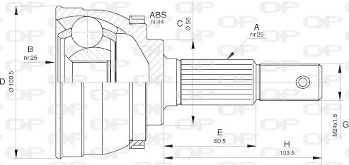 Open Parts CVJ5629.10 - Каре комплект, полуоска vvparts.bg