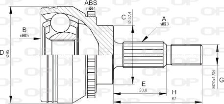 Open Parts CVJ5671.10 - Каре комплект, полуоска vvparts.bg