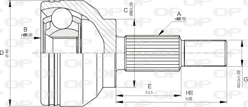 Open Parts CVJ5672.10 - Каре комплект, полуоска vvparts.bg