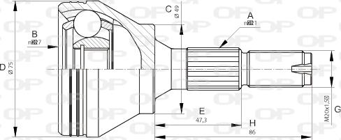 Open Parts CVJ5677.10 - Каре комплект, полуоска vvparts.bg