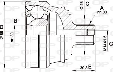 Open Parts CVJ5090.10 - Каре комплект, полуоска vvparts.bg