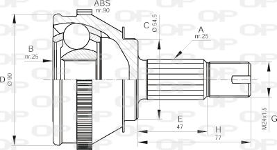 Open Parts CVJ5093.10 - Каре комплект, полуоска vvparts.bg