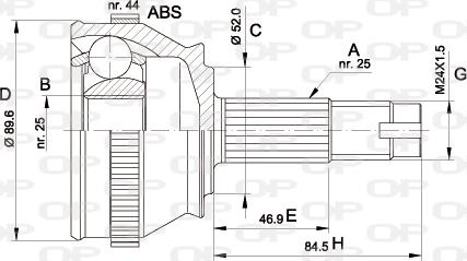 Open Parts CVJ5092.10 - Каре комплект, полуоска vvparts.bg