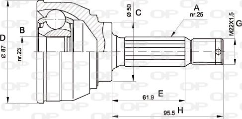 Open Parts CVJ5044.10 - Каре комплект, полуоска vvparts.bg