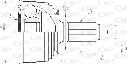 Open Parts CVJ5041.10 - Каре комплект, полуоска vvparts.bg