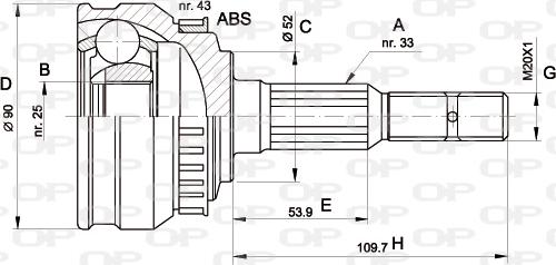 Open Parts CVJ5048.10 - Каре комплект, полуоска vvparts.bg