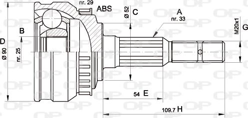 Open Parts CVJ5047.10 - Каре комплект, полуоска vvparts.bg