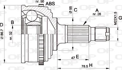 Open Parts CVJ5050.10 - Каре комплект, полуоска vvparts.bg