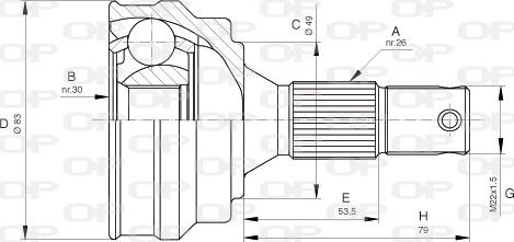 Open Parts CVJ5051.10 - Каре комплект, полуоска vvparts.bg