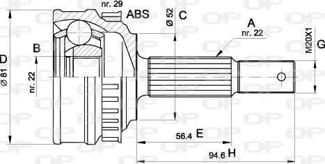 Open Parts CVJ5053.10 - Каре комплект, полуоска vvparts.bg