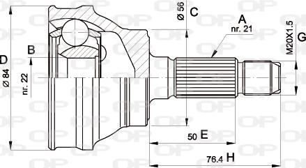 Open Parts CVJ5060.10 - Каре комплект, полуоска vvparts.bg