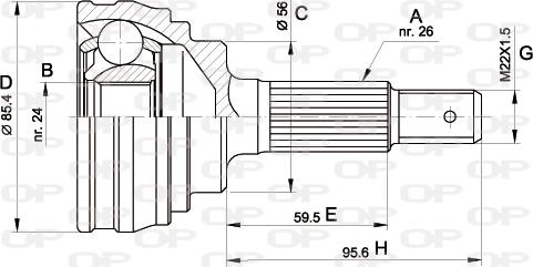 Open Parts CVJ5067.10 - Каре комплект, полуоска vvparts.bg