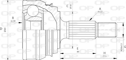 Open Parts CVJ5005.10 - Каре комплект, полуоска vvparts.bg