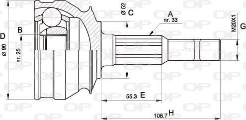 Open Parts CVJ5007.10 - Каре комплект, полуоска vvparts.bg
