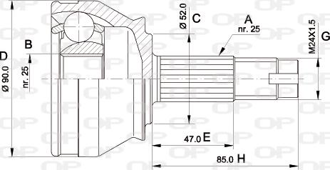 Open Parts CVJ5014.10 - Каре комплект, полуоска vvparts.bg