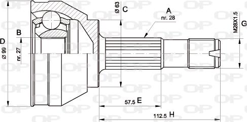 Open Parts CVJ5018.10 - Каре комплект, полуоска vvparts.bg