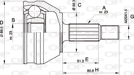 Open Parts CVJ5081.10 - Каре комплект, полуоска vvparts.bg