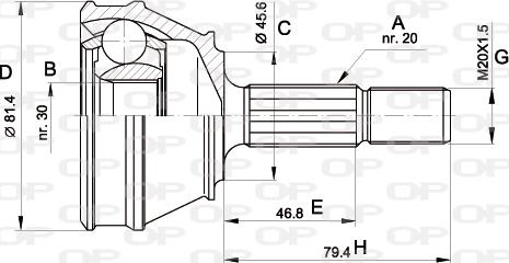 Open Parts CVJ5030.10 - Каре комплект, полуоска vvparts.bg
