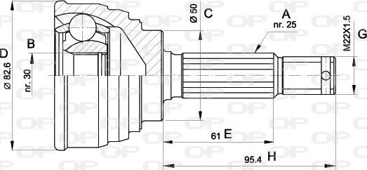 Open Parts CVJ5191.10 - Каре комплект, полуоска vvparts.bg