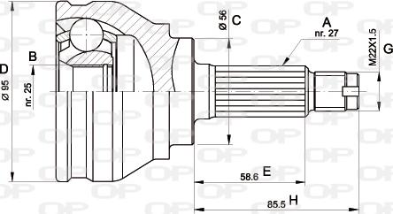 Open Parts CVJ5151.10 - Каре комплект, полуоска vvparts.bg