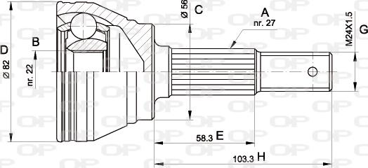 Open Parts CVJ5164.10 - Каре комплект, полуоска vvparts.bg