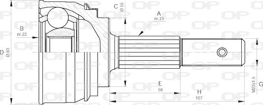 Open Parts CVJ5163.10 - Каре комплект, полуоска vvparts.bg